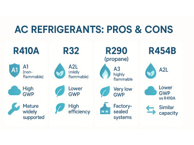 Pros and cons of different types of refrigerants for air conditioners